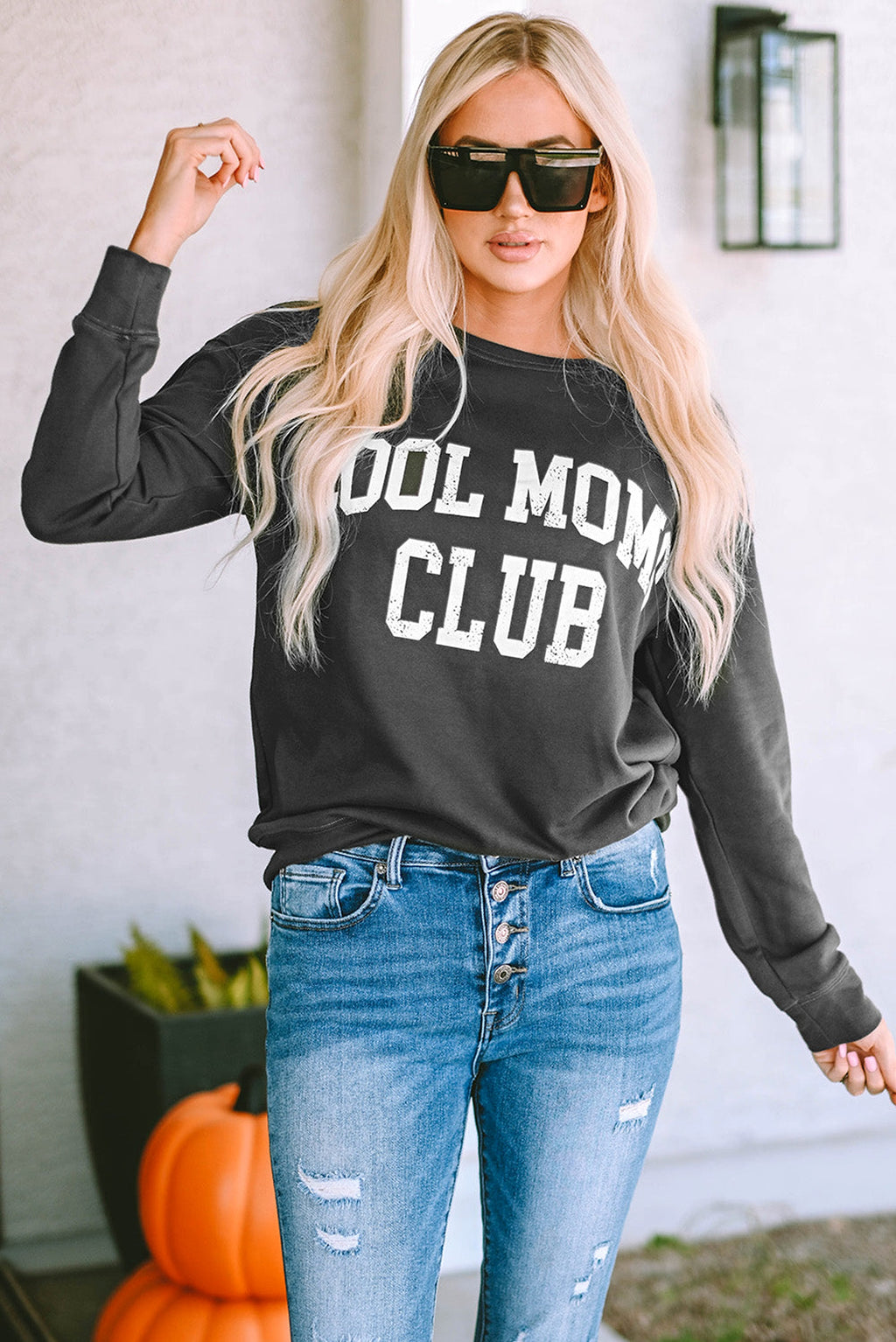 Gray COOL MOMS CLUB Drop Shoulder Sweatshirt - enhanced image 1