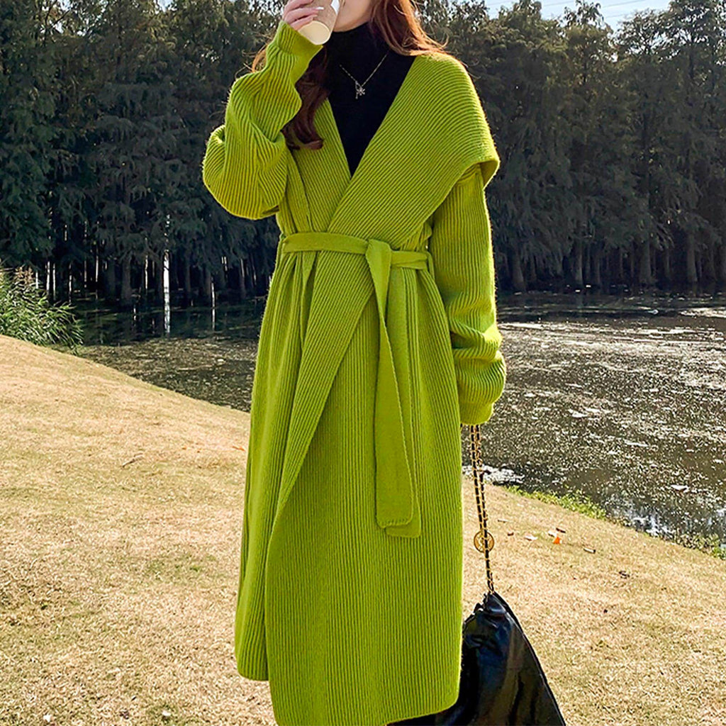 Green Alpaca Women 's Wool Sweater Coat Cardigan Handmade Clothing - enhanced image 1