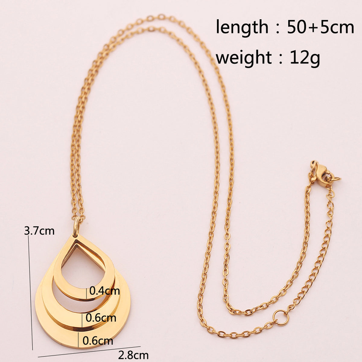 HF™ – Teardrop Engraving Necklace | Personalized Trio - enhanced image 1