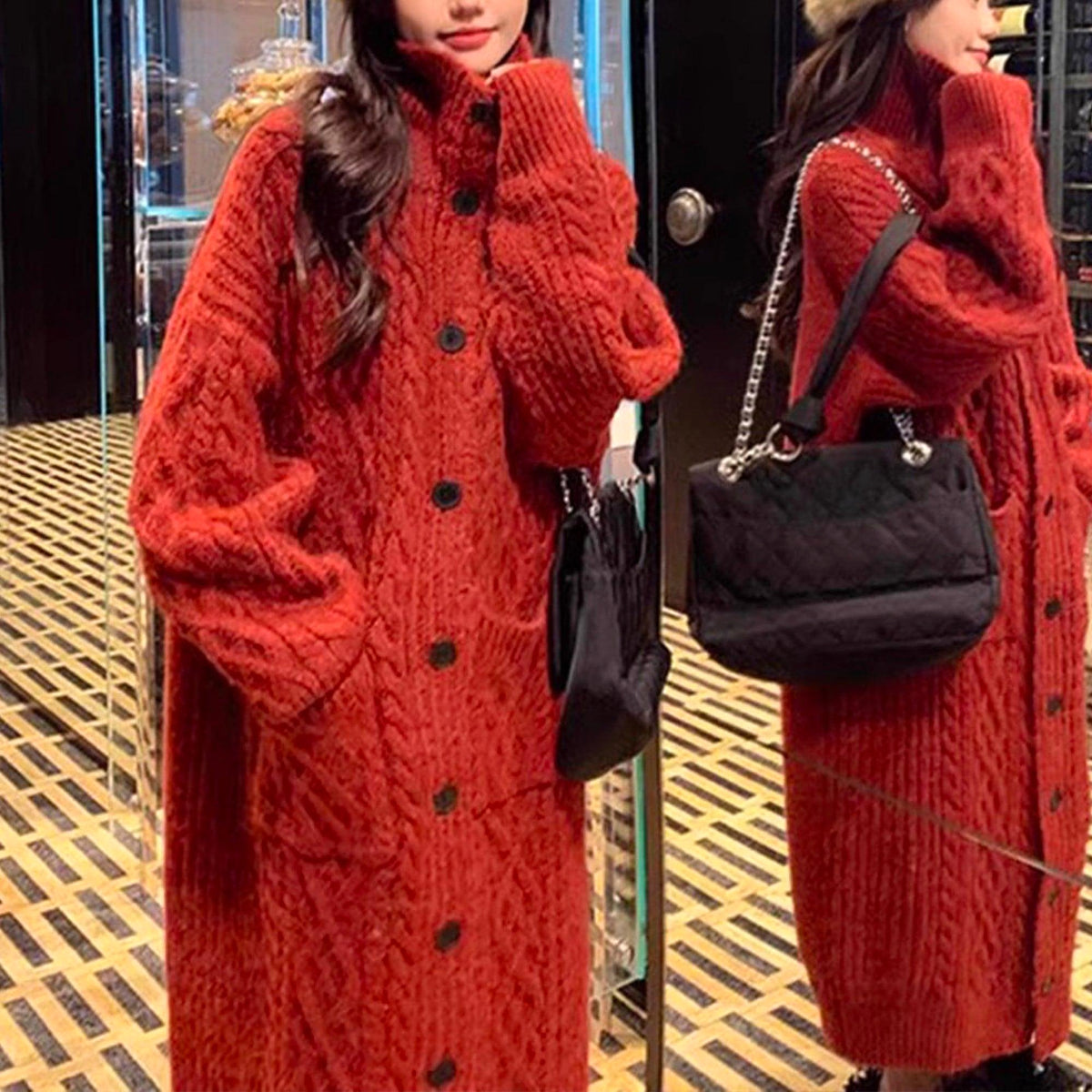 AlpacaBlend™ – Hand-Knitted Luxury Cardigan - enhanced image 1