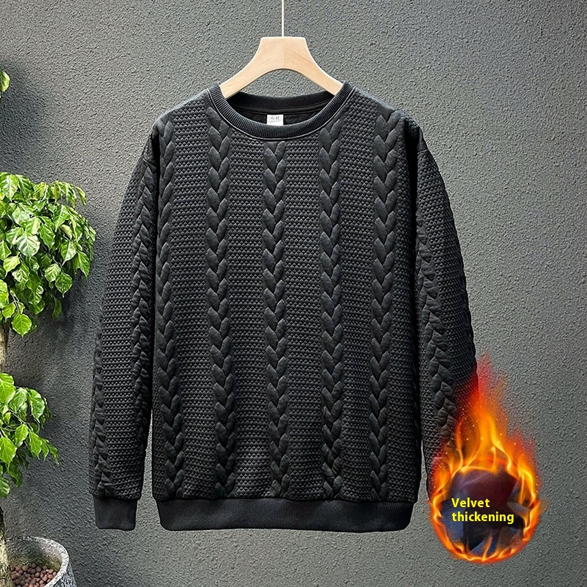 High Sense Internet Hot Fashion Brand Brushed Hoody Men - enhanced image 1