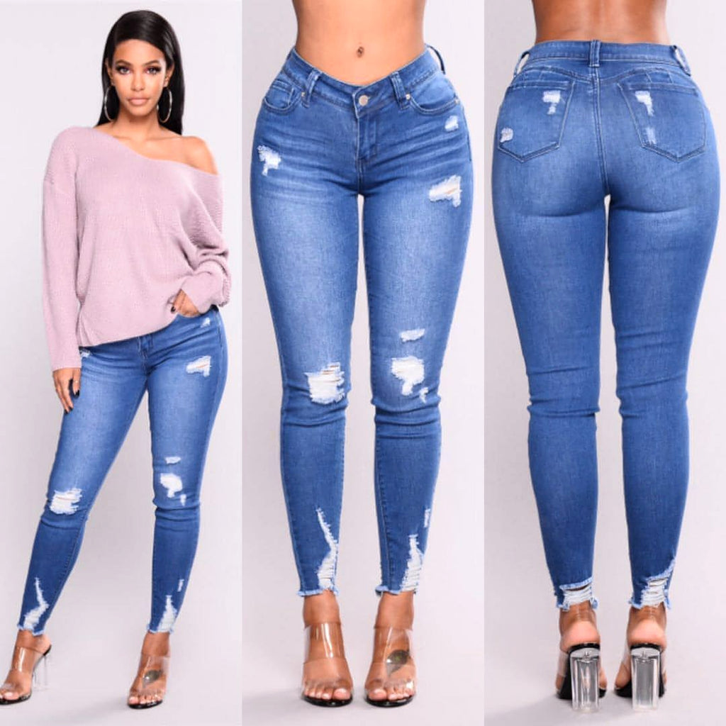 High waist stretch slim pencil feet pants - enhanced image 1