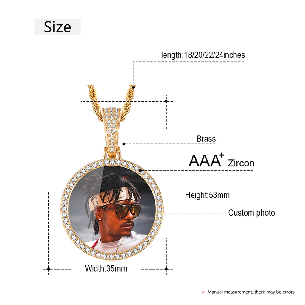 Hip Hop Personalized Pendant Photo Necklace - enhanced image 1