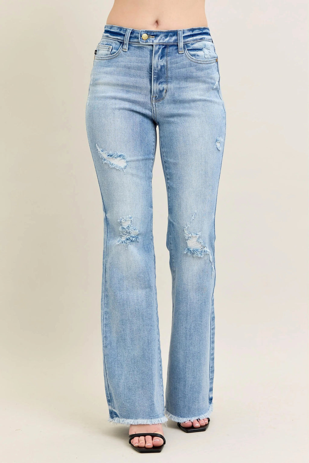 Judy Blue Full Size Hw Flare Jeans W/ Shield Pockets Plus Size - enhanced image 1