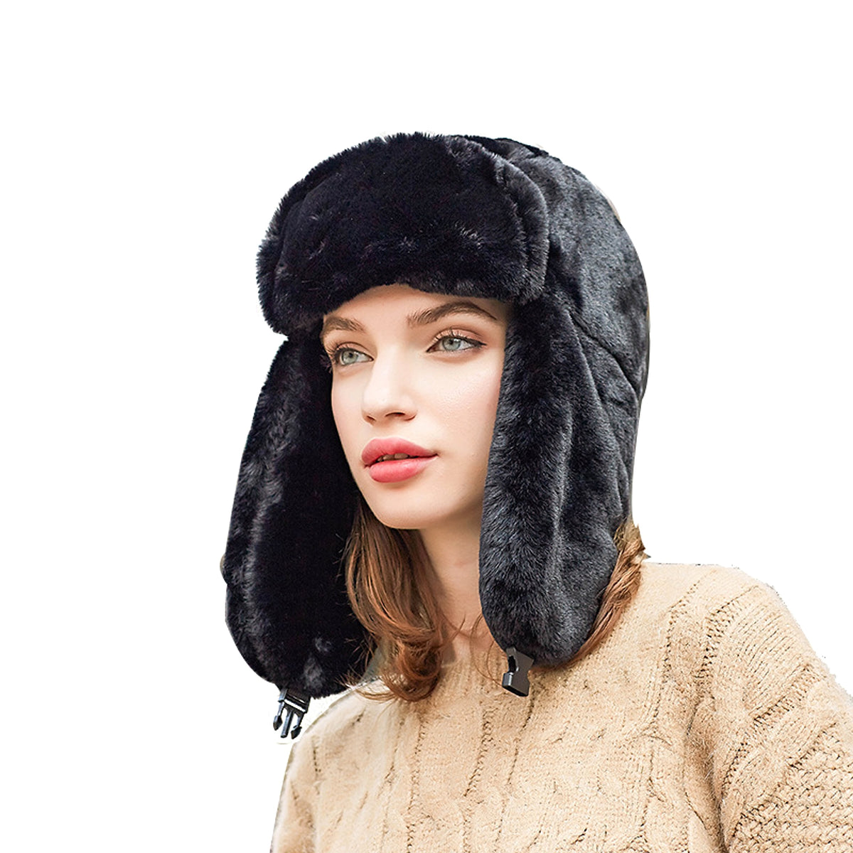 Ladies Plus Fleece Warm Ear Protection Cap - enhanced image 1