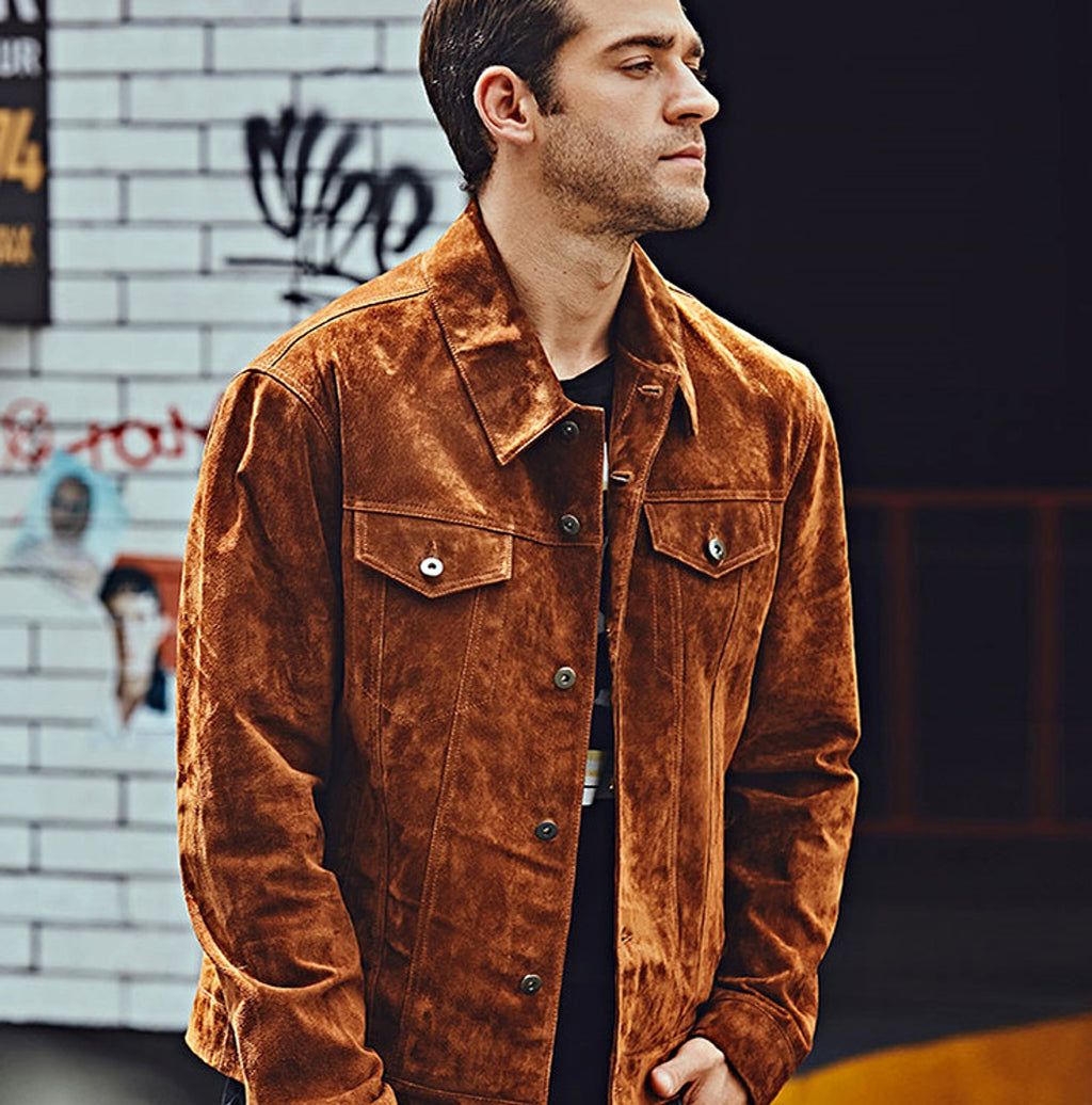 Leather Biker Jacket For Men American - enhanced image 1