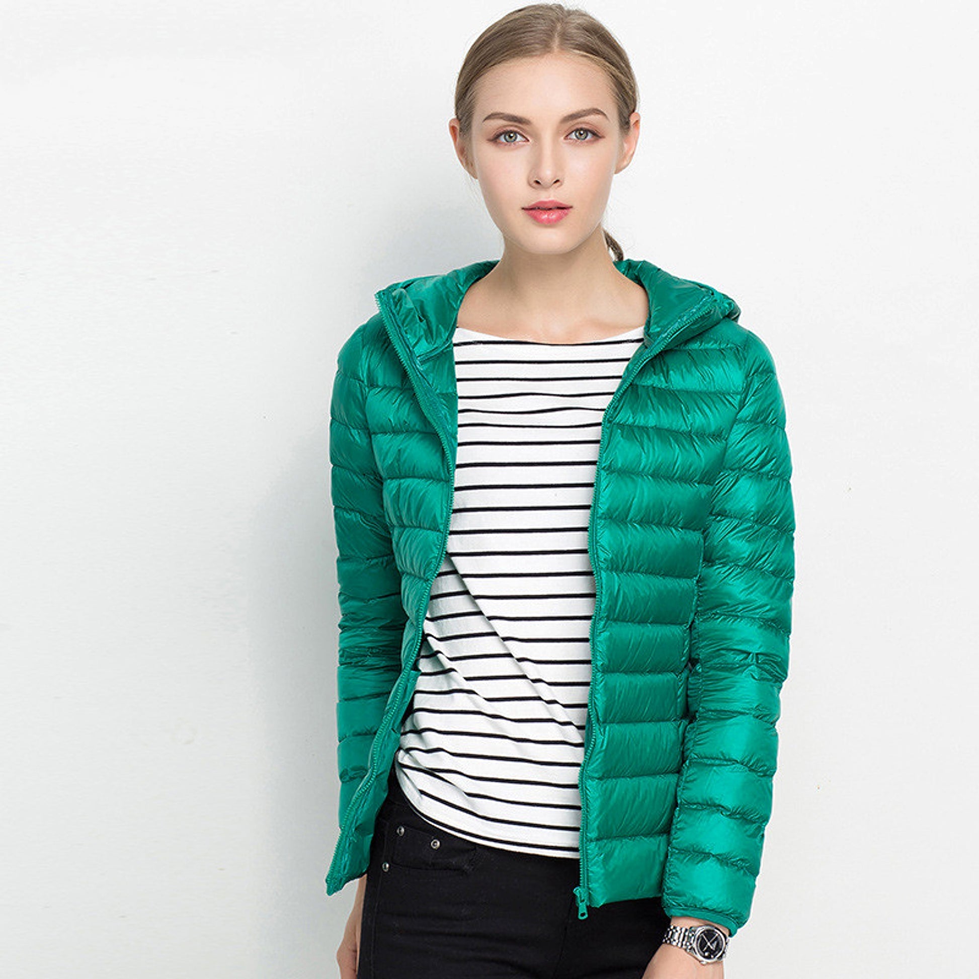 Lightweight Down Jacket Women Short Hooded Super Lightweight - enhanced image 1