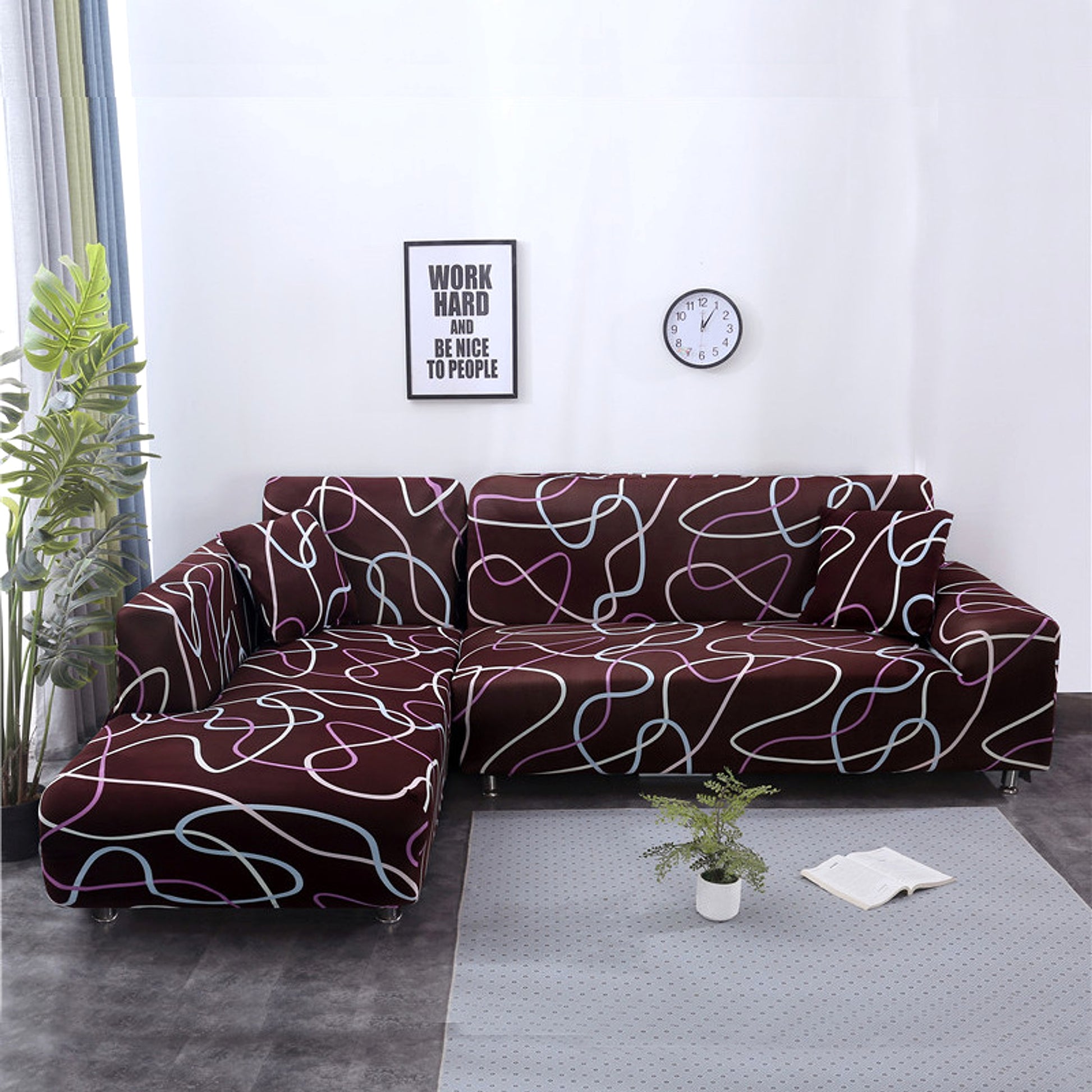 LineaFlex™ – Modern Graphic Stretch Sofa Cover - enhanced image 1