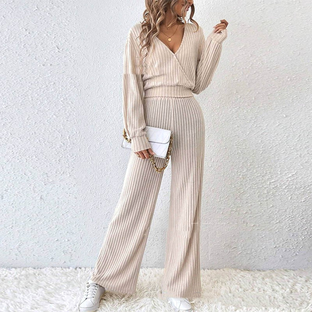 Long Sleeve Short Top Two-piece Set - enhanced image 1