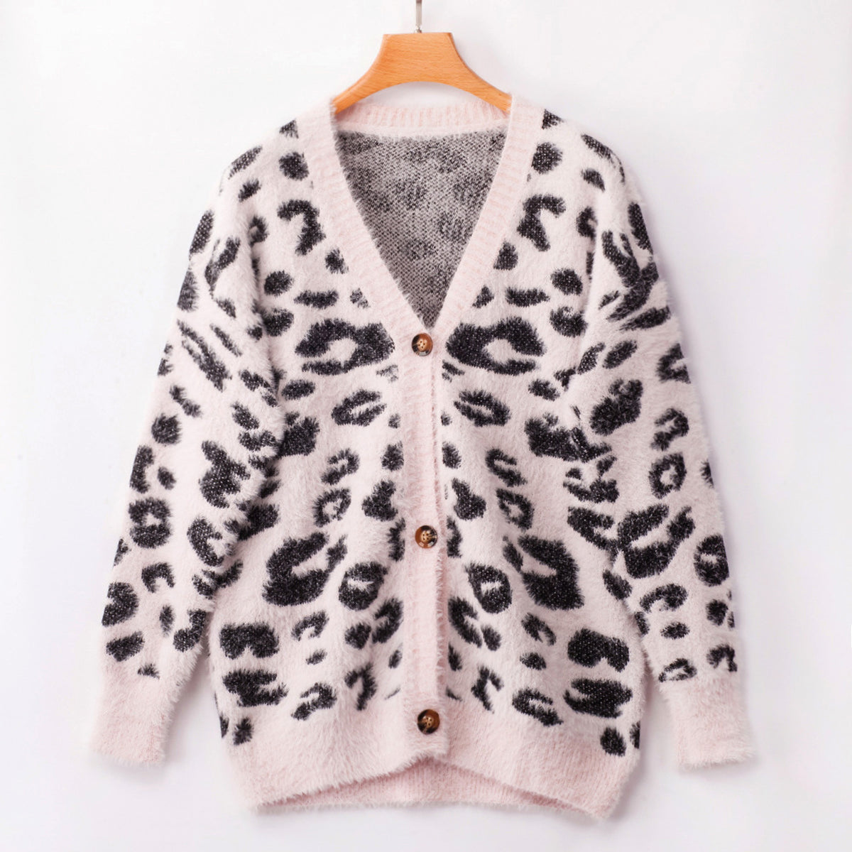 UrbanFur™ – Long Sleeve Leopard Knit Cardigan - enhanced image 1