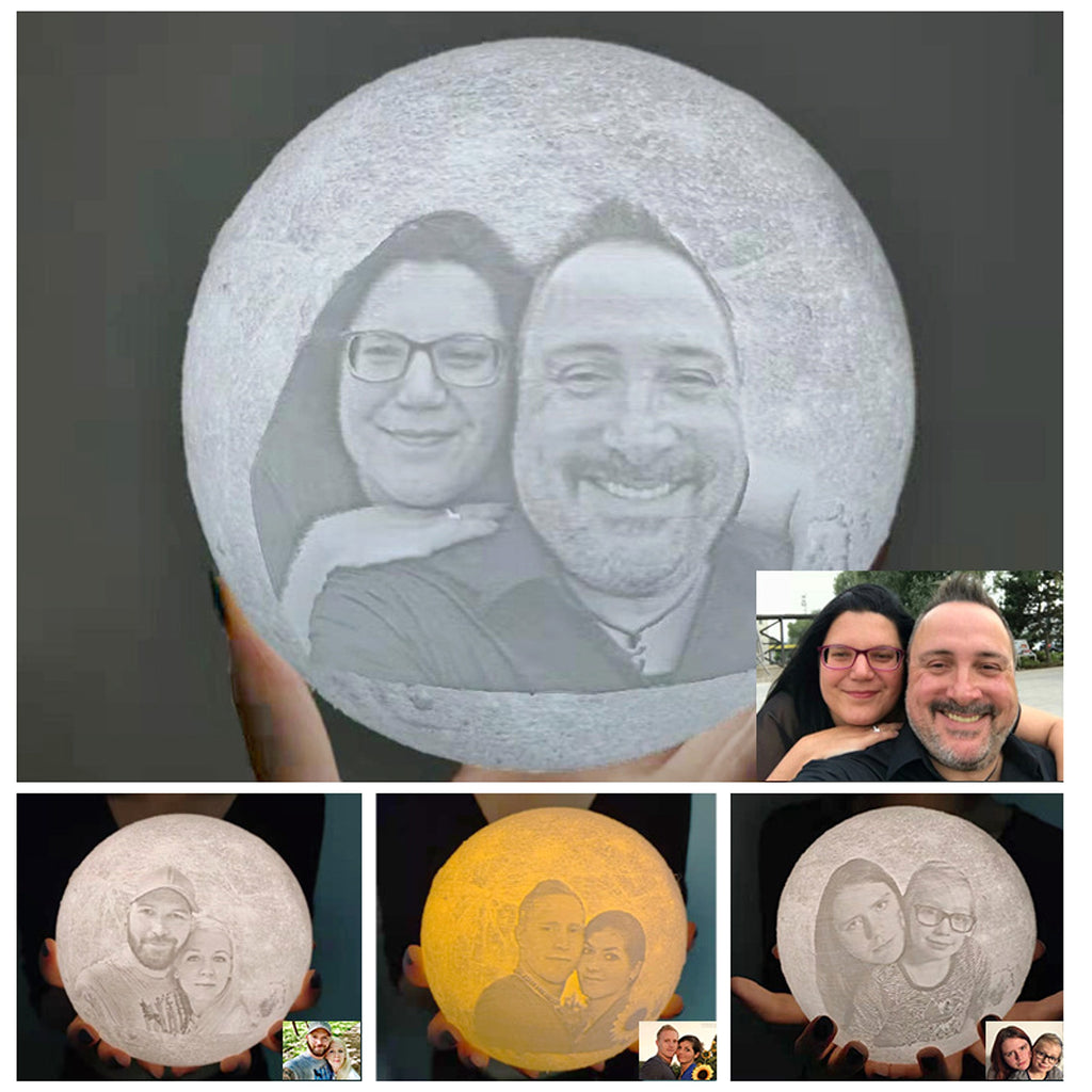 LunaGlow™ – Personalisierte 3D-Mondlampe mit Gravur & Foto - enhanced image 1