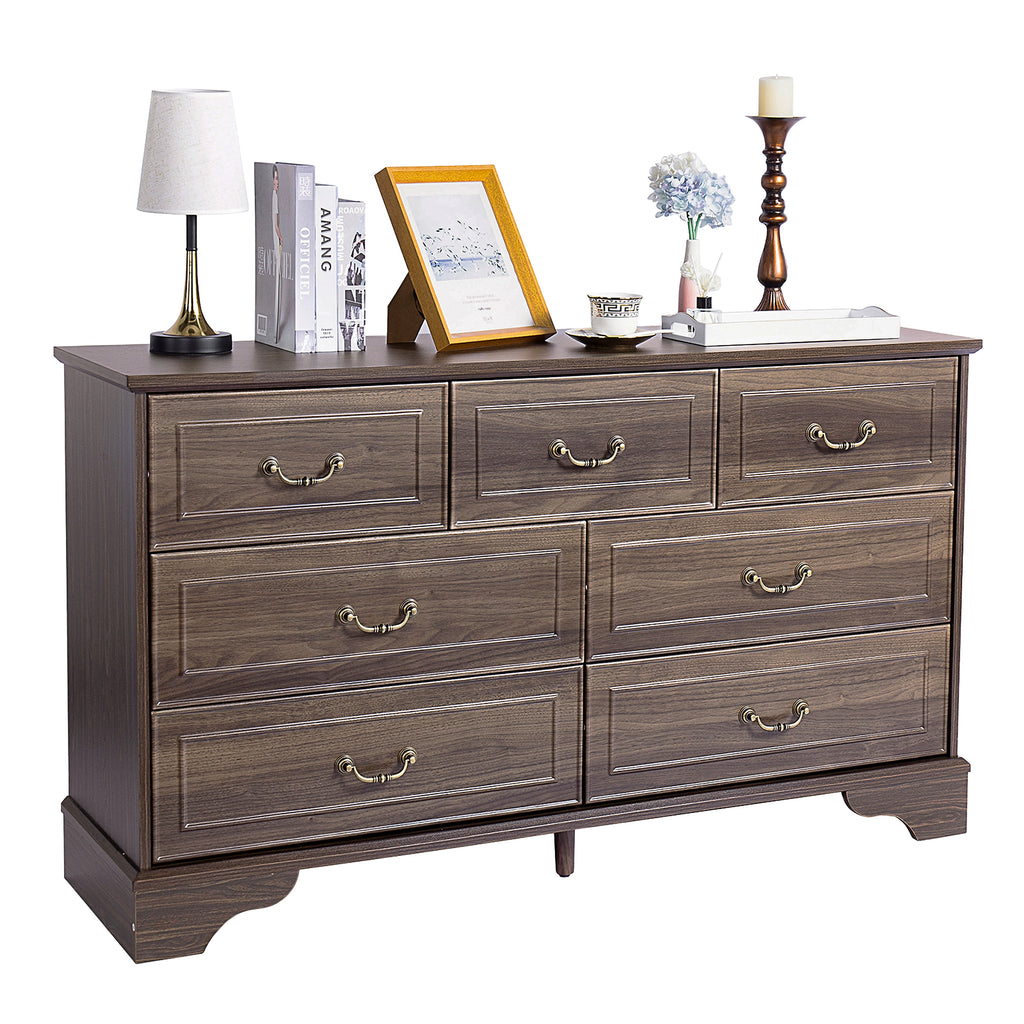 Lunelux™ – 7-Drawer Chest of Drawers (P2 MDF, Walnut Finish) - enhanced image 1