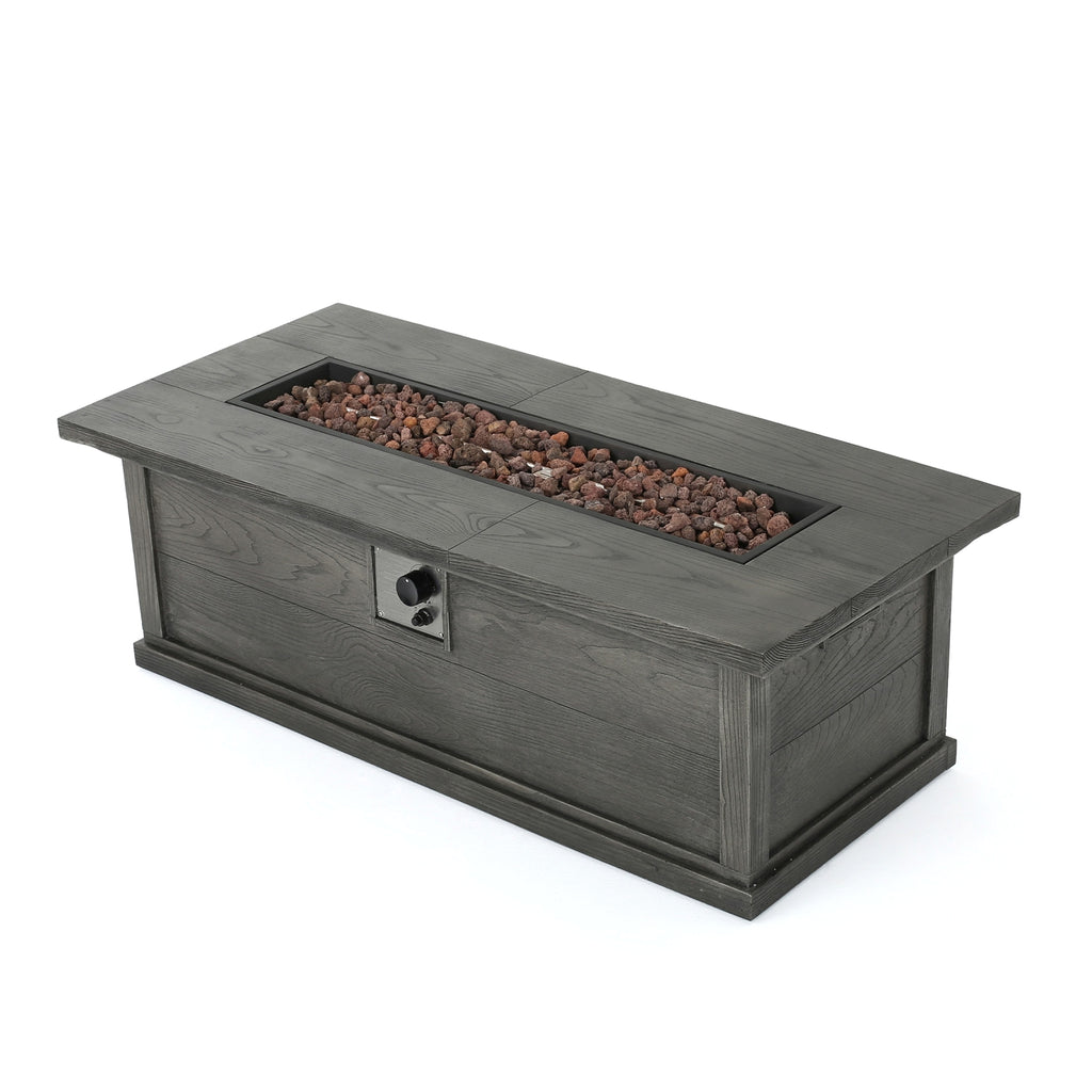 LuneluX_Home – Outdoor LuxeFire Table (Grey Finish, 50K Flame) - enhanced image 1