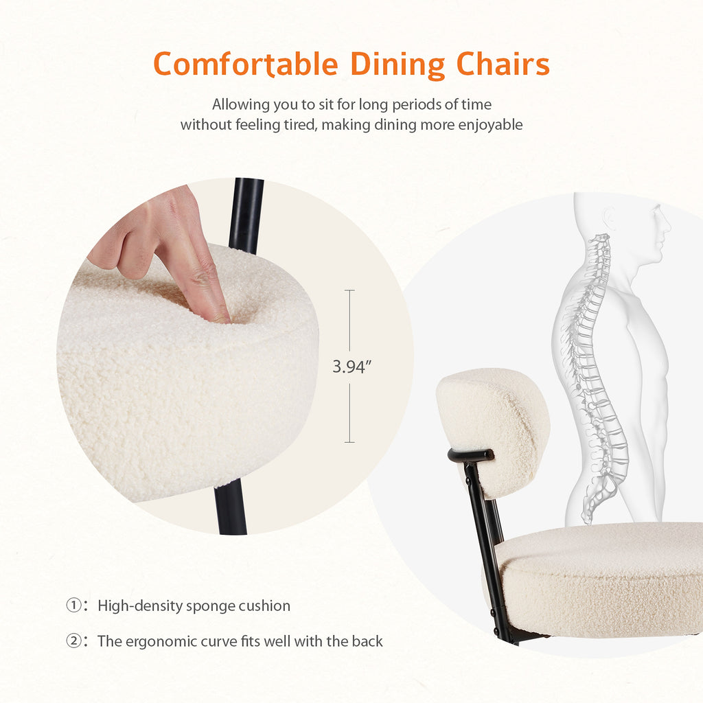 LuneluX_Home – Set of 2 Bouclé Dining Chairs | Nordic Edition - enhanced image 1