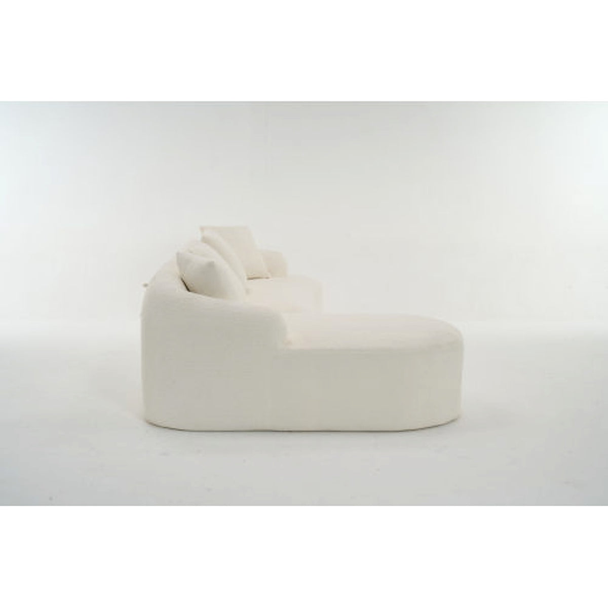 LuxeForm™ – Grey Compression Sofa with Chaise Lounge & 4 Pillows (US Warehouse) - enhanced image 1
