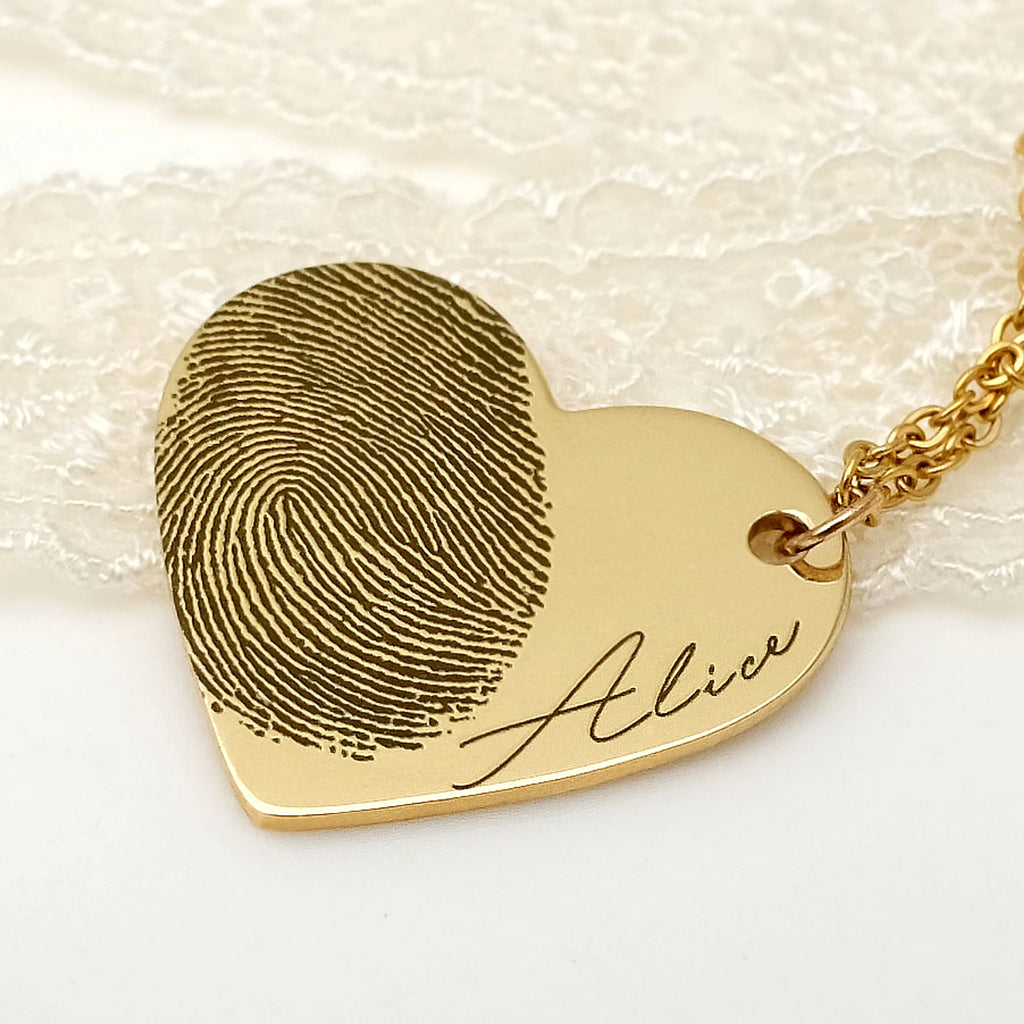 LuxeMemory™ – Fingerprint Heart Necklace | Memorial & Love Edition - enhanced image 1