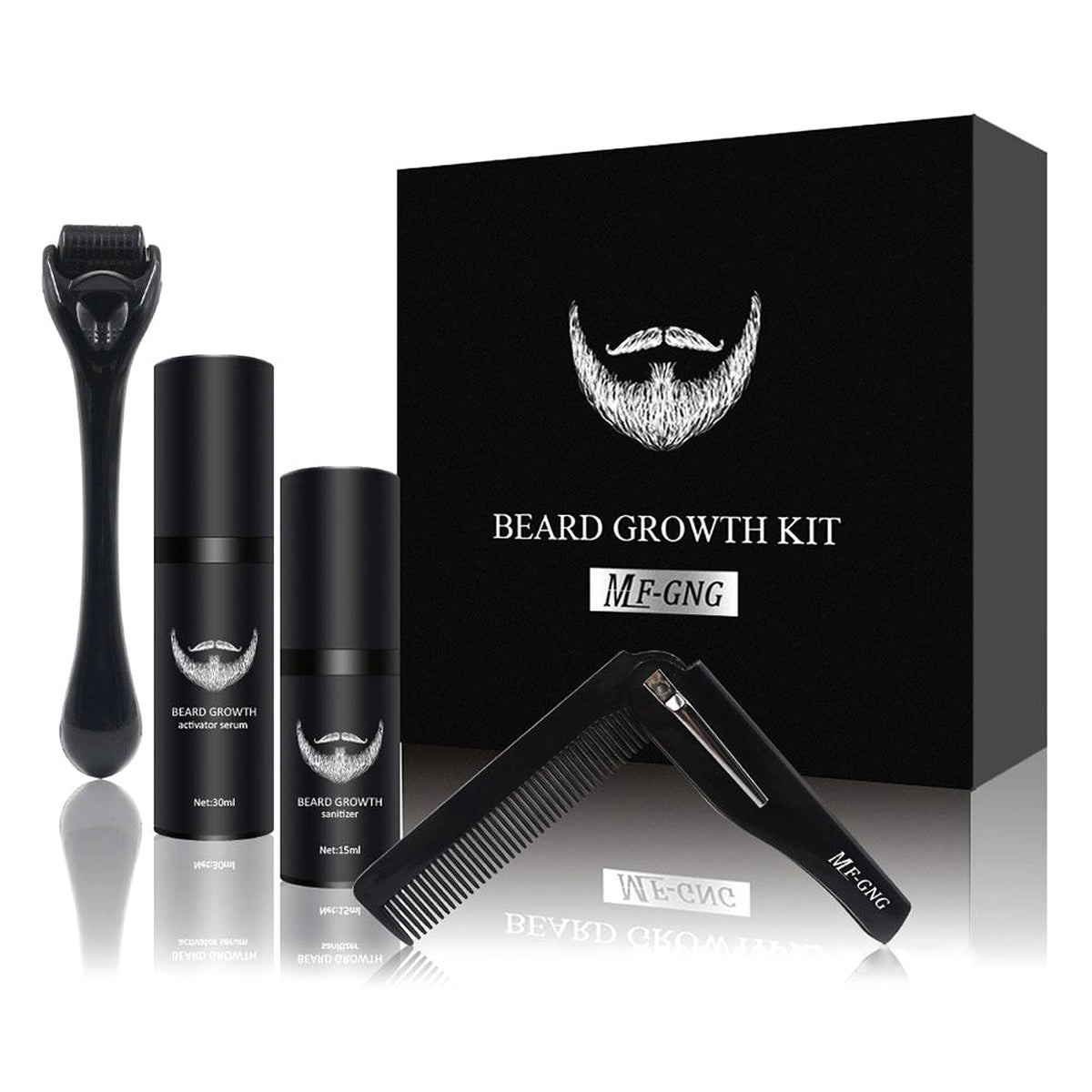 MF-G&NG™ – Beard Growth Kit with Roller & Activating Serum - enhanced image 1