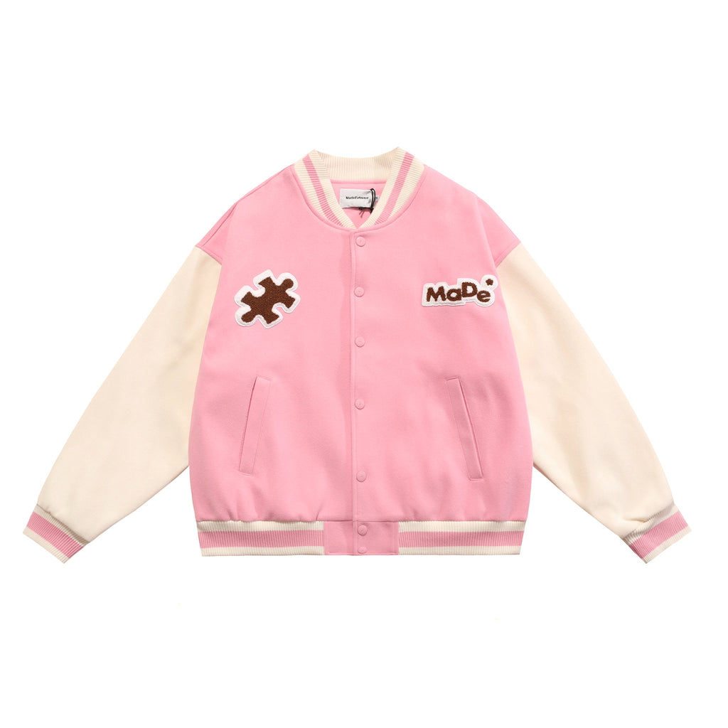 Men  American Vintage Casual Street Baseball Jacket - enhanced image 1