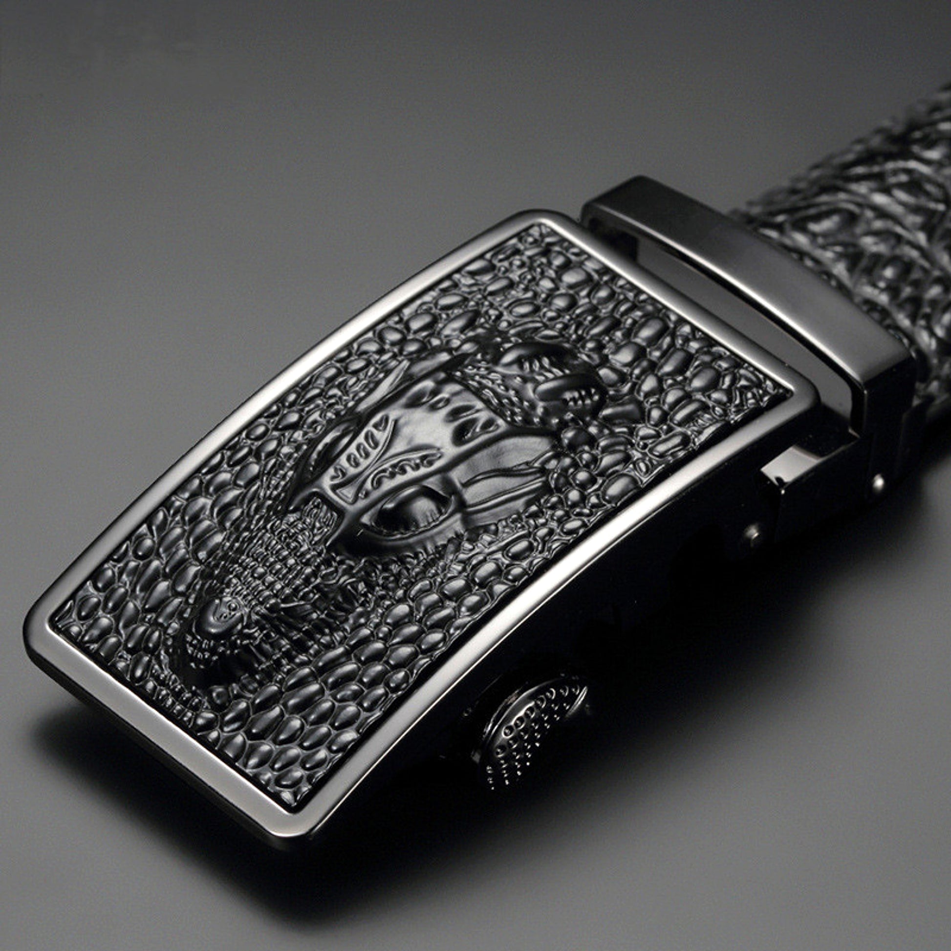 Men's Cowhide Automatic Buckle Waist Belt - enhanced image 1