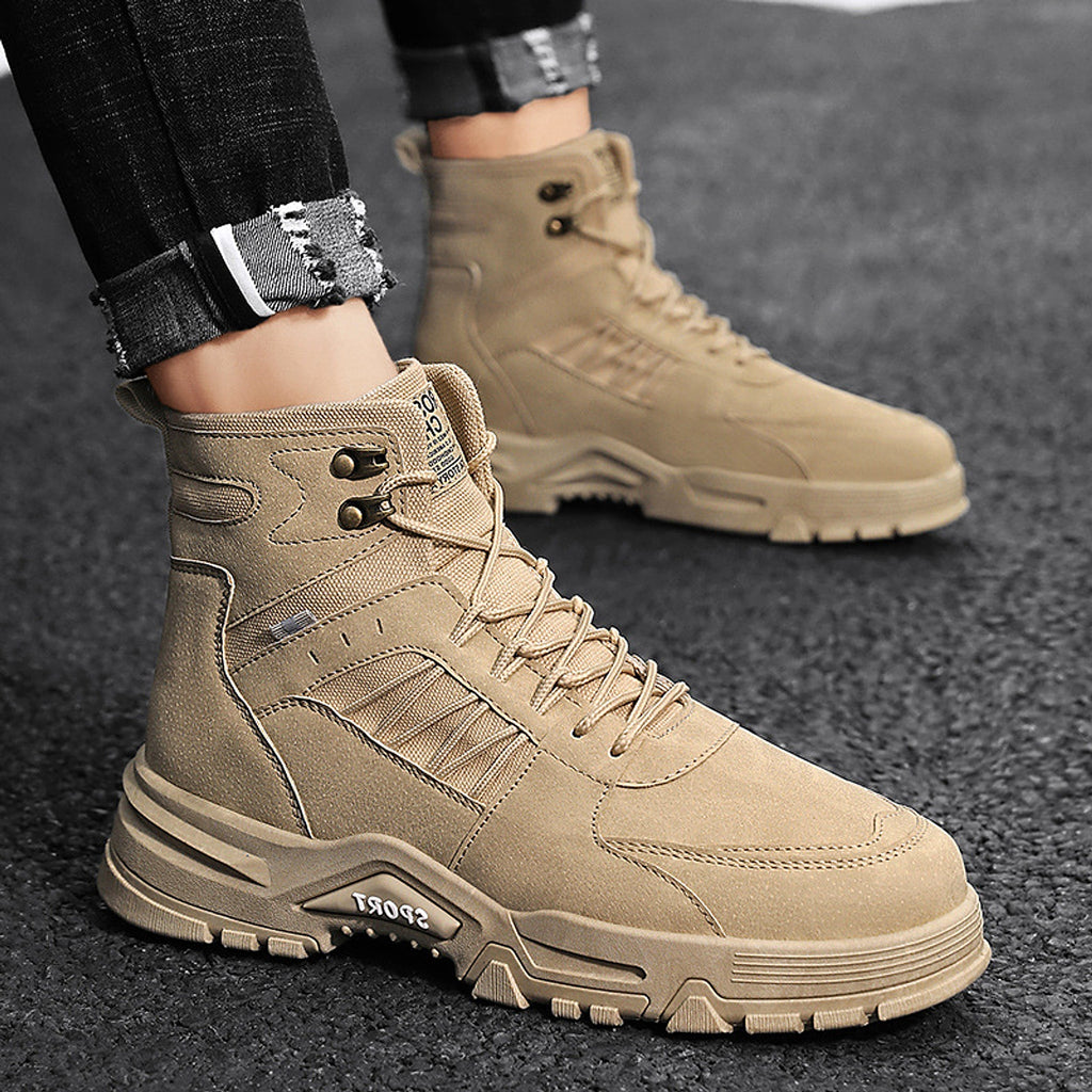 Men's High Top Men's Autumn And Winter Leather Work Shoes - enhanced image 1