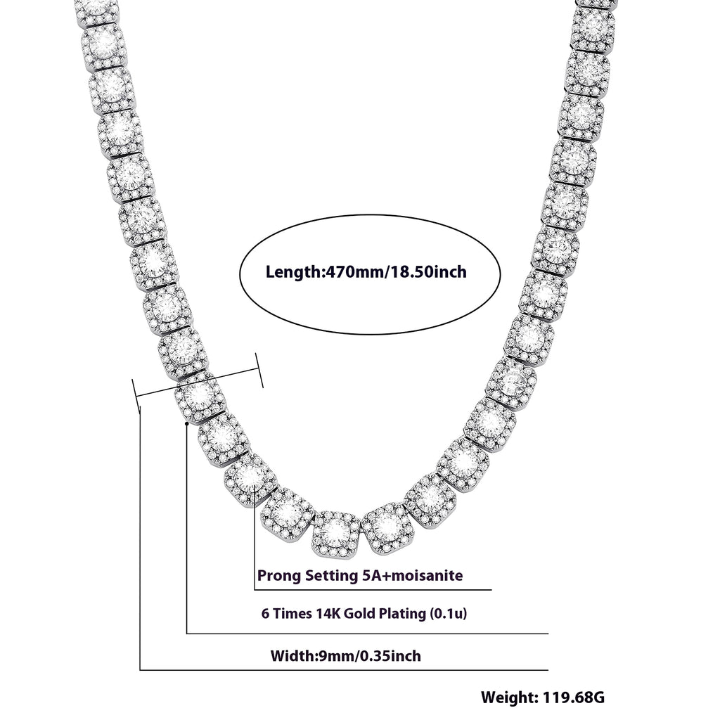 Men's Hip Hop Necklace Silver Candy - enhanced image 1