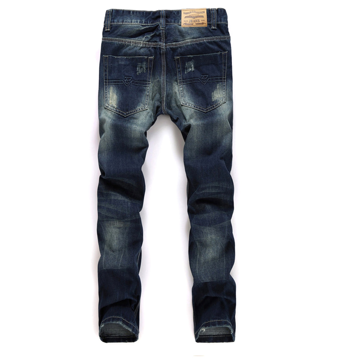 Men's Jeans Wear Hole Straight Tube - enhanced image 1