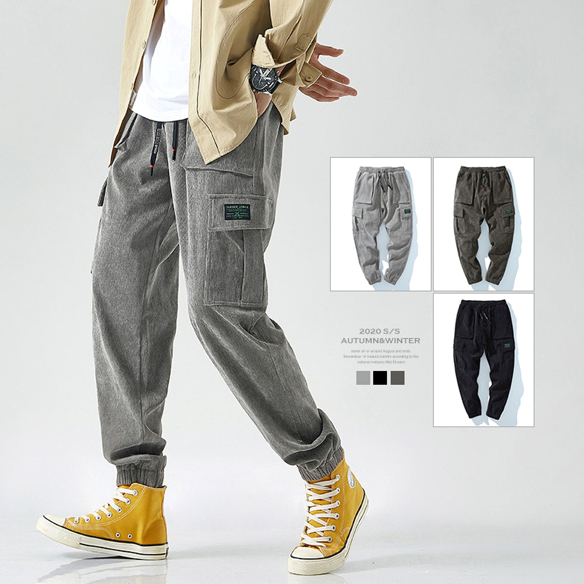Men's  Retro Loose Striped Casual Harem (Jeans & Pants) - enhanced image 1