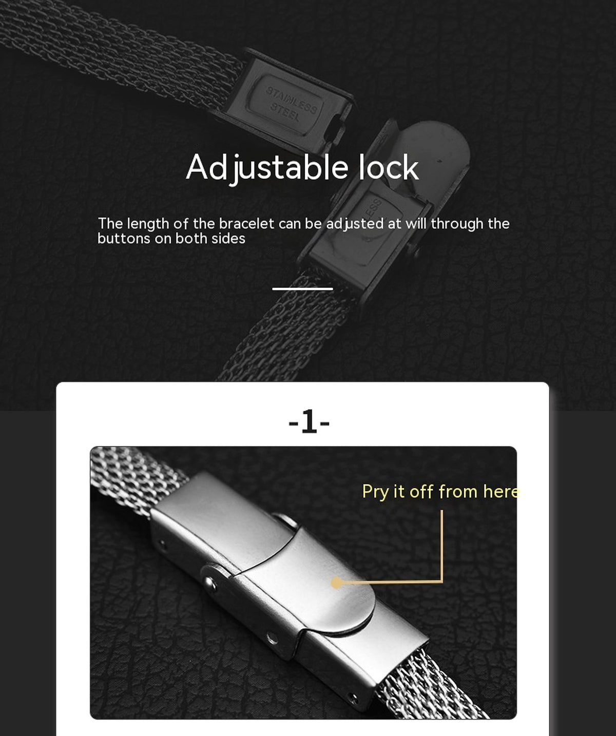 Men's Vintage Stainless Steel Bracelet - enhanced image 1