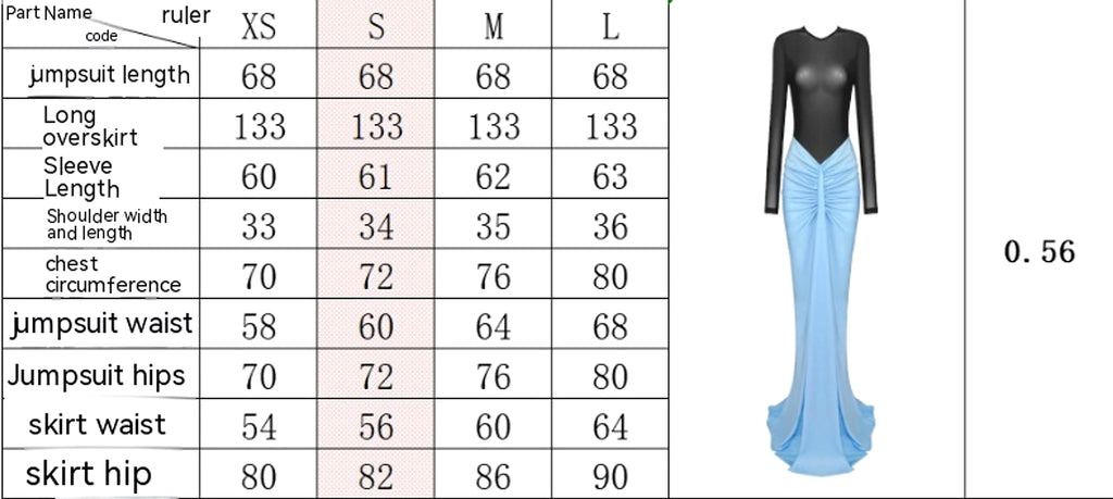 Mesh Long Dress Two-piece Set - enhanced image 1