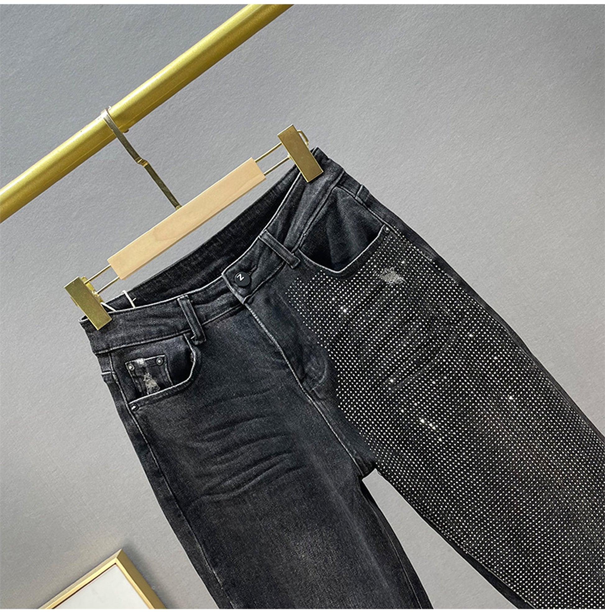 Midnight Spark Rhinestone Jeans – Haute Edition 25 - enhanced image 1