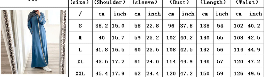 Muslim Women's Wear Robe Stitching Trim Sequins Dress - enhanced image 1