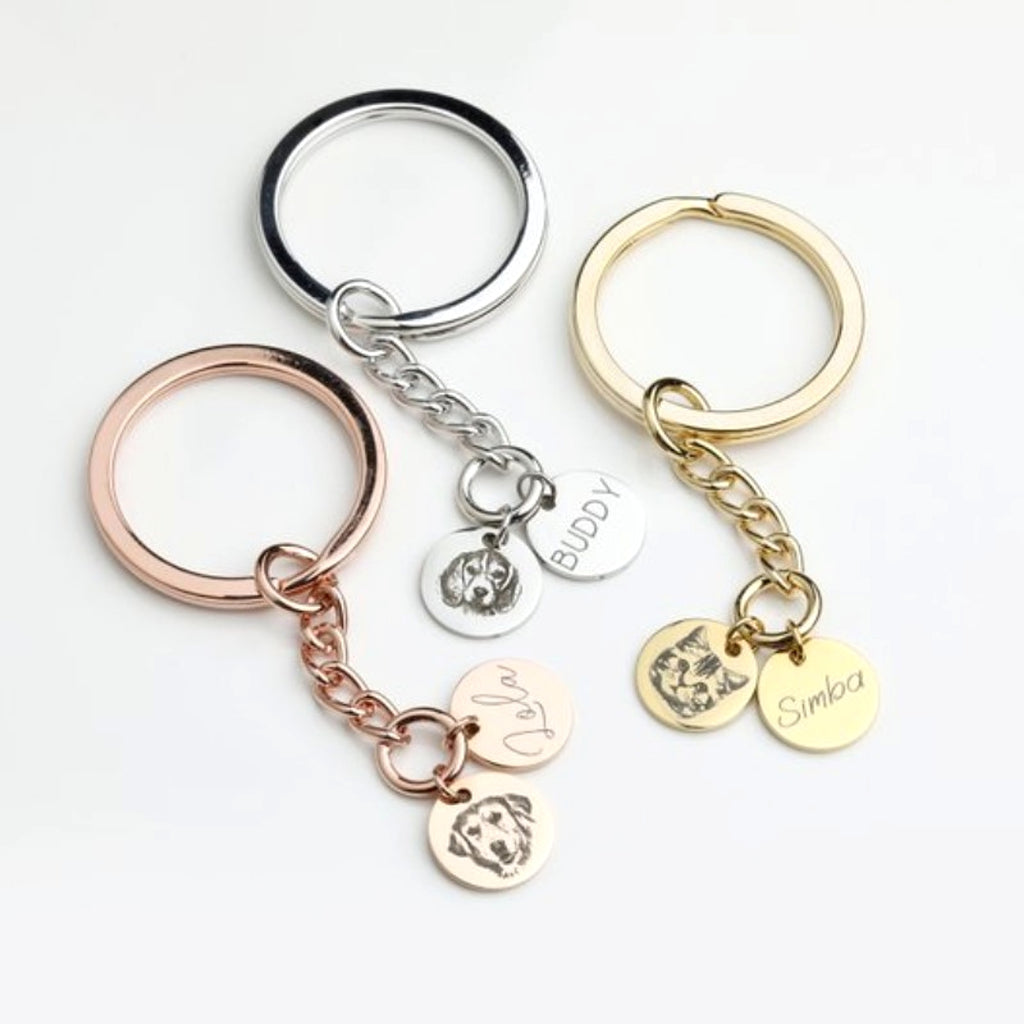 Custom Pet Photo Keychain – Personalized Souvenir Gift for Pet Lovers - enhanced image 1