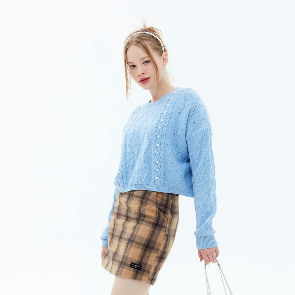 New Solid Pearl Sweater Loose And Versatile For Women - enhanced image 1
