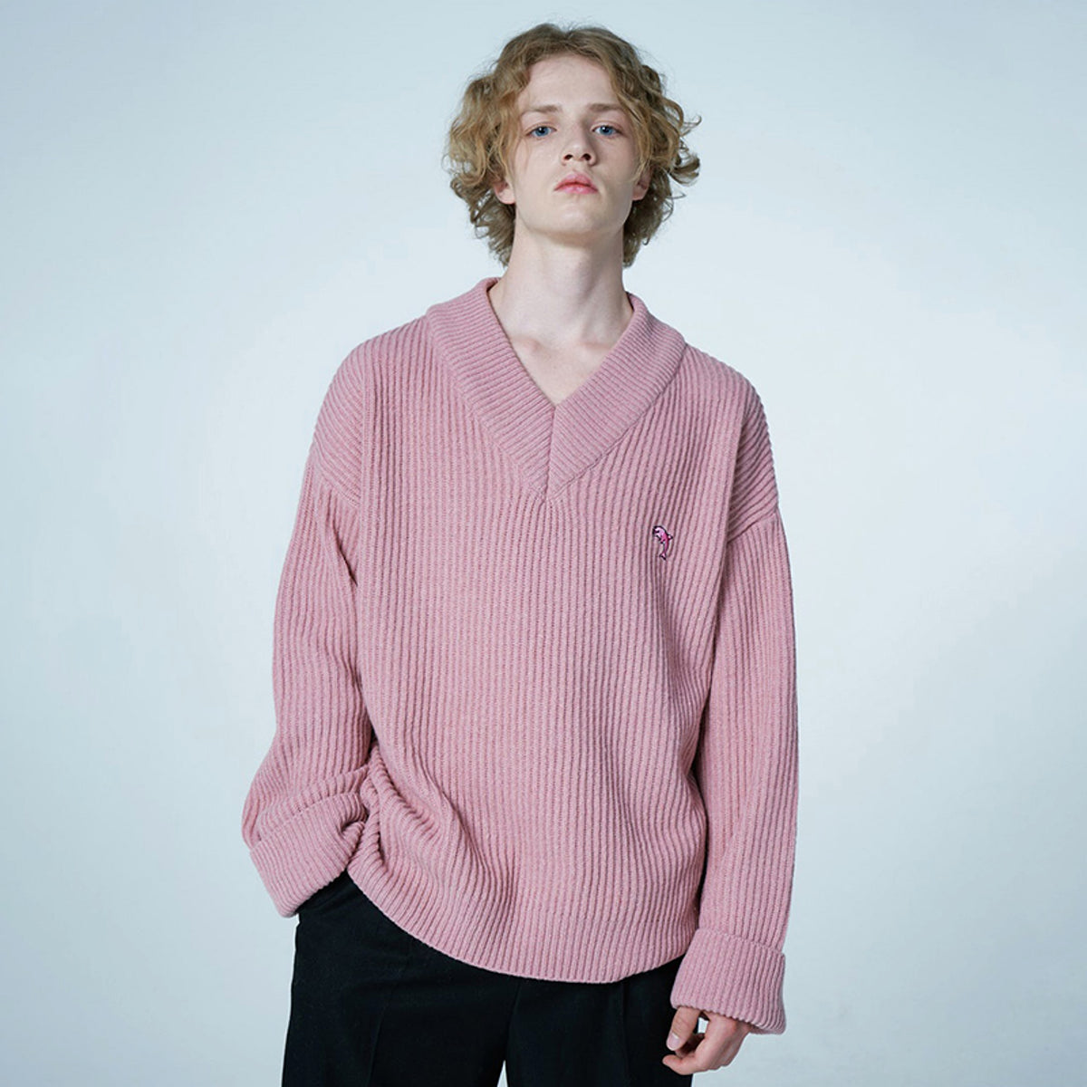 New V-neck Sweater Women Loose-fitting Outer Top - enhanced image 1