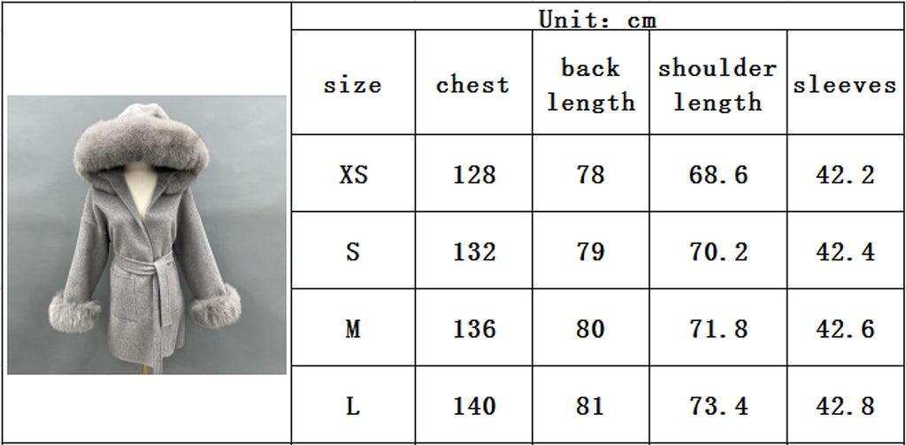 Oversized Fur Collar Hooded Double-Sided Wool Coat – Luxurious Warmth & Style - enhanced image 1