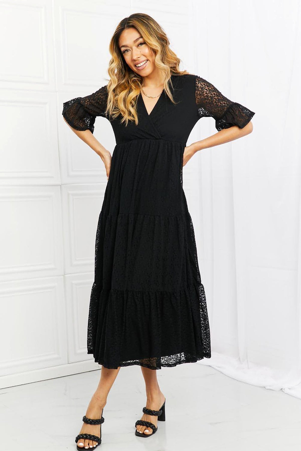 P & Rose Lovely Lace Full Size Tiered Dress - enhanced image 1
