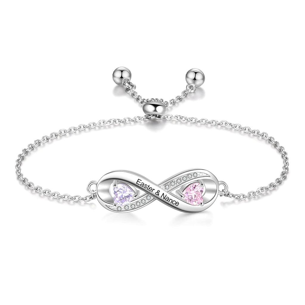 Custom Engraved Birthstone Name Bracelet – A Timeless & Meaningful Gift! - enhanced image 1