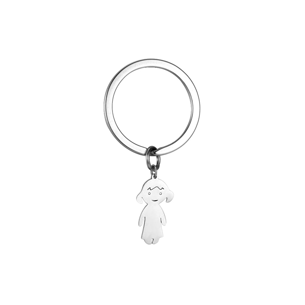 Personalized Name & Date Keychain – Custom Engraved Boy & Girl Keyring - enhanced image 1