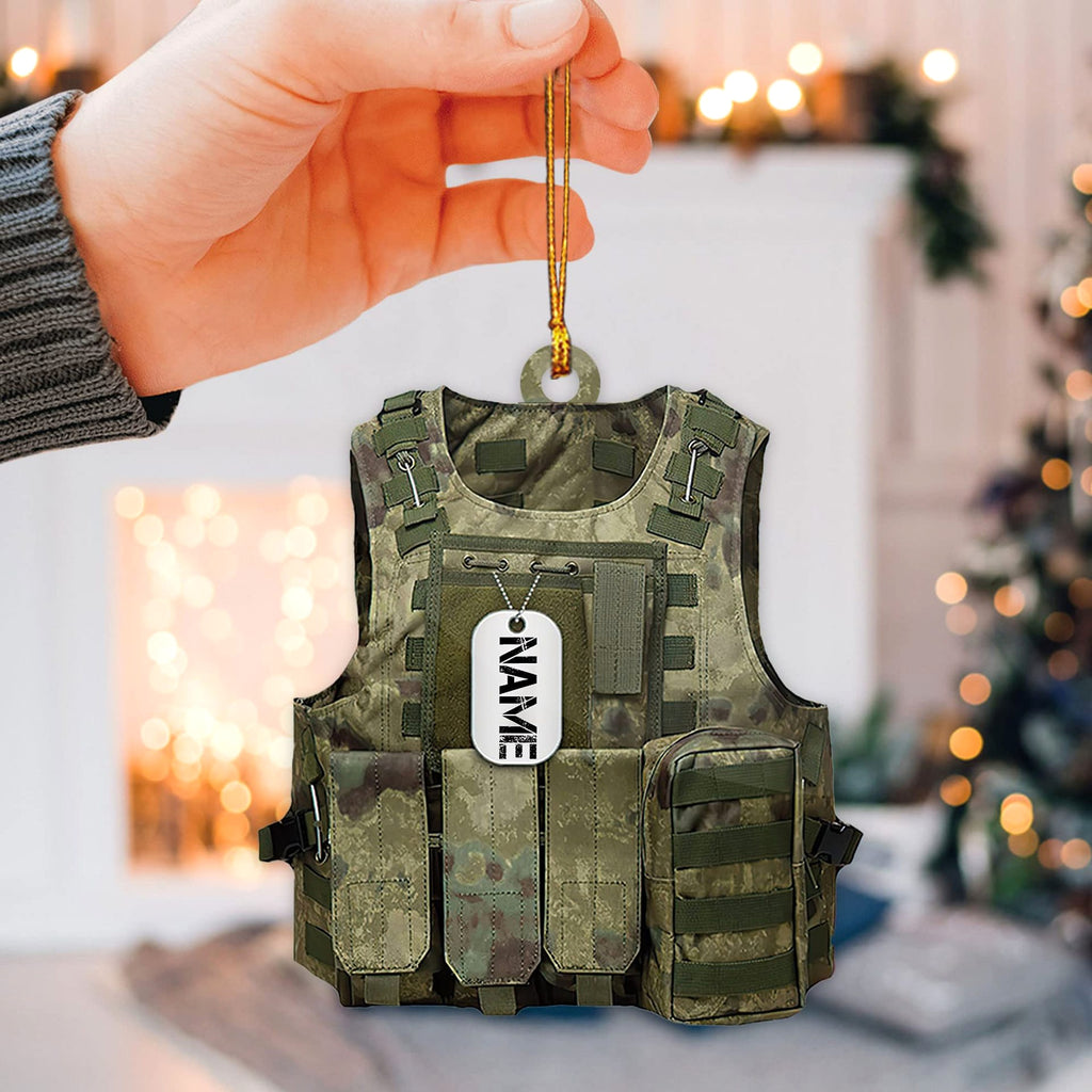 Personalized Veteran Soldier Backpack Charm Acrylic - enhanced image 1