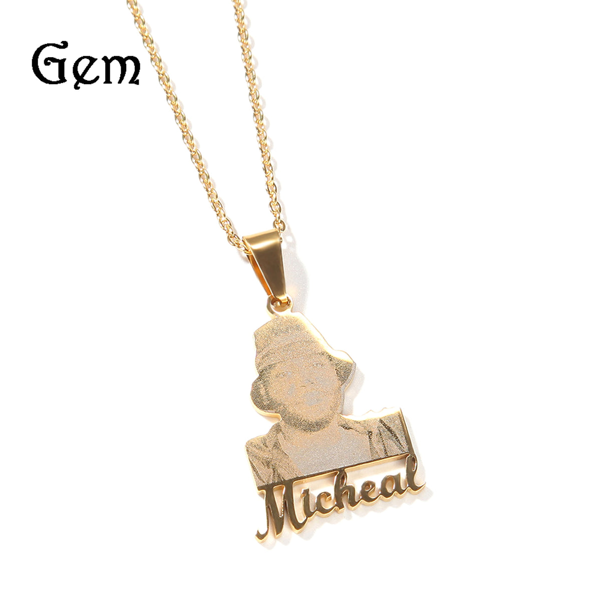 Photo Letter Stainless Steel Necklace Pendant - enhanced image 1