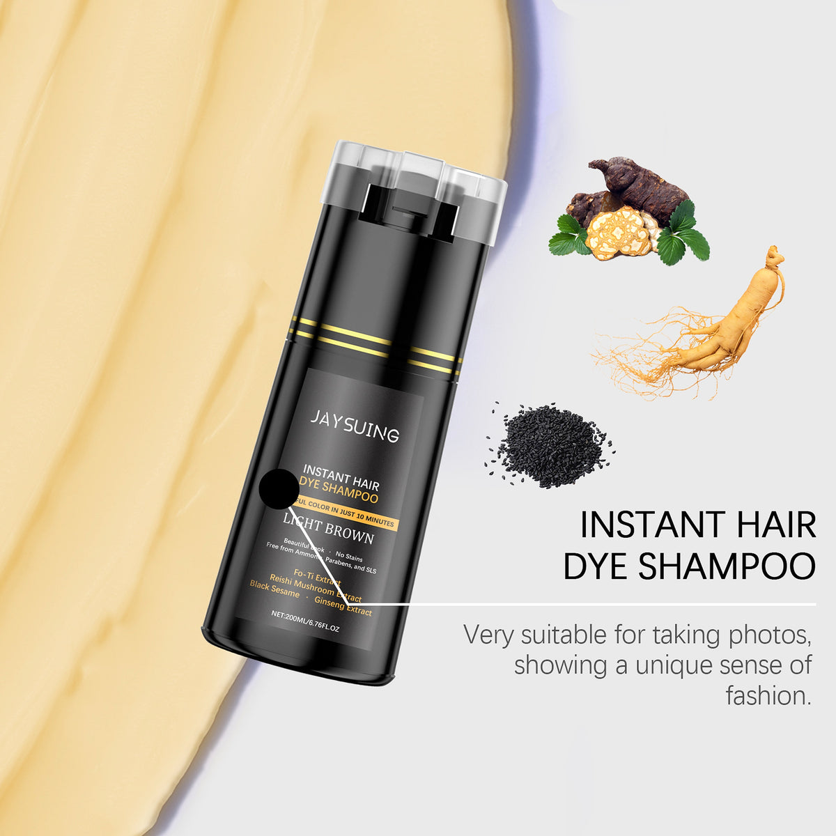 Plant Extract Color Shampoo | Gentle Dyeing with Scalp Care - enhanced image 1