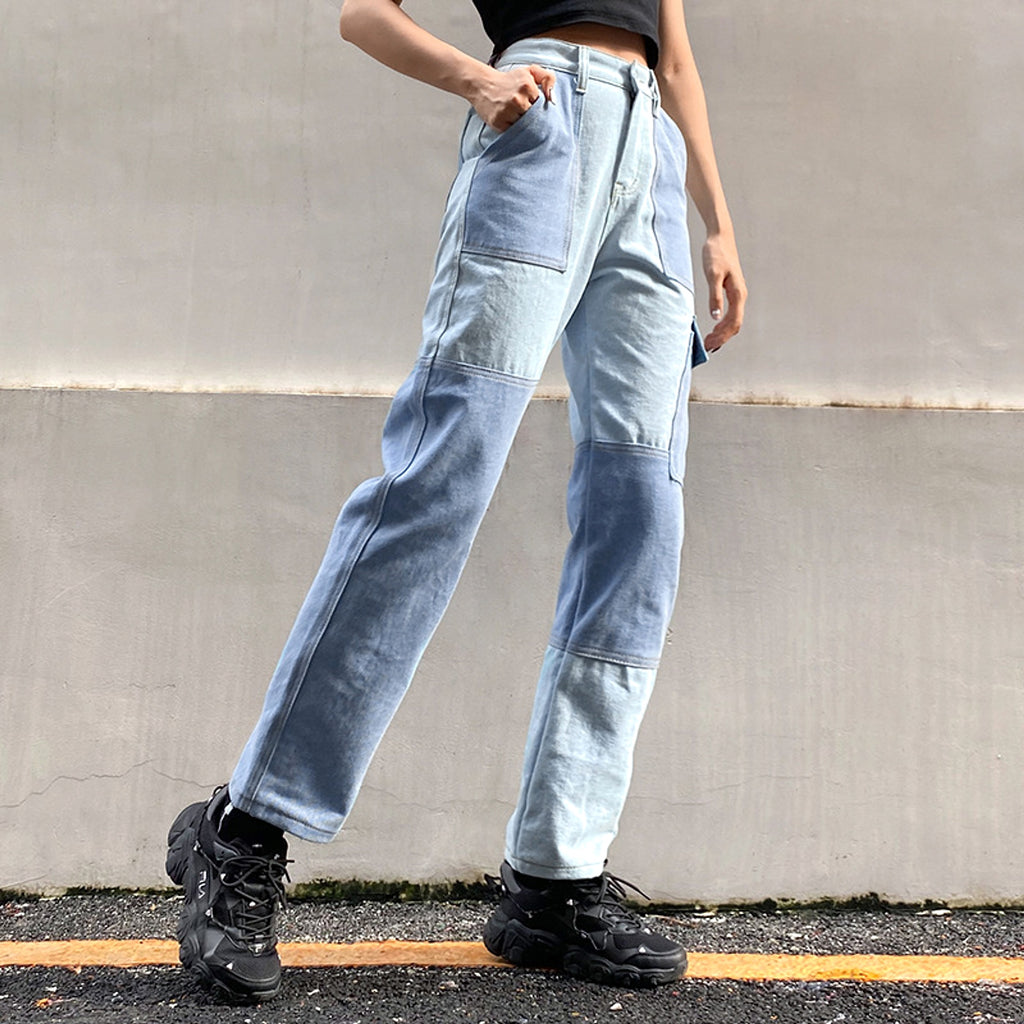 Pocket washed white jeans women - enhanced image 1