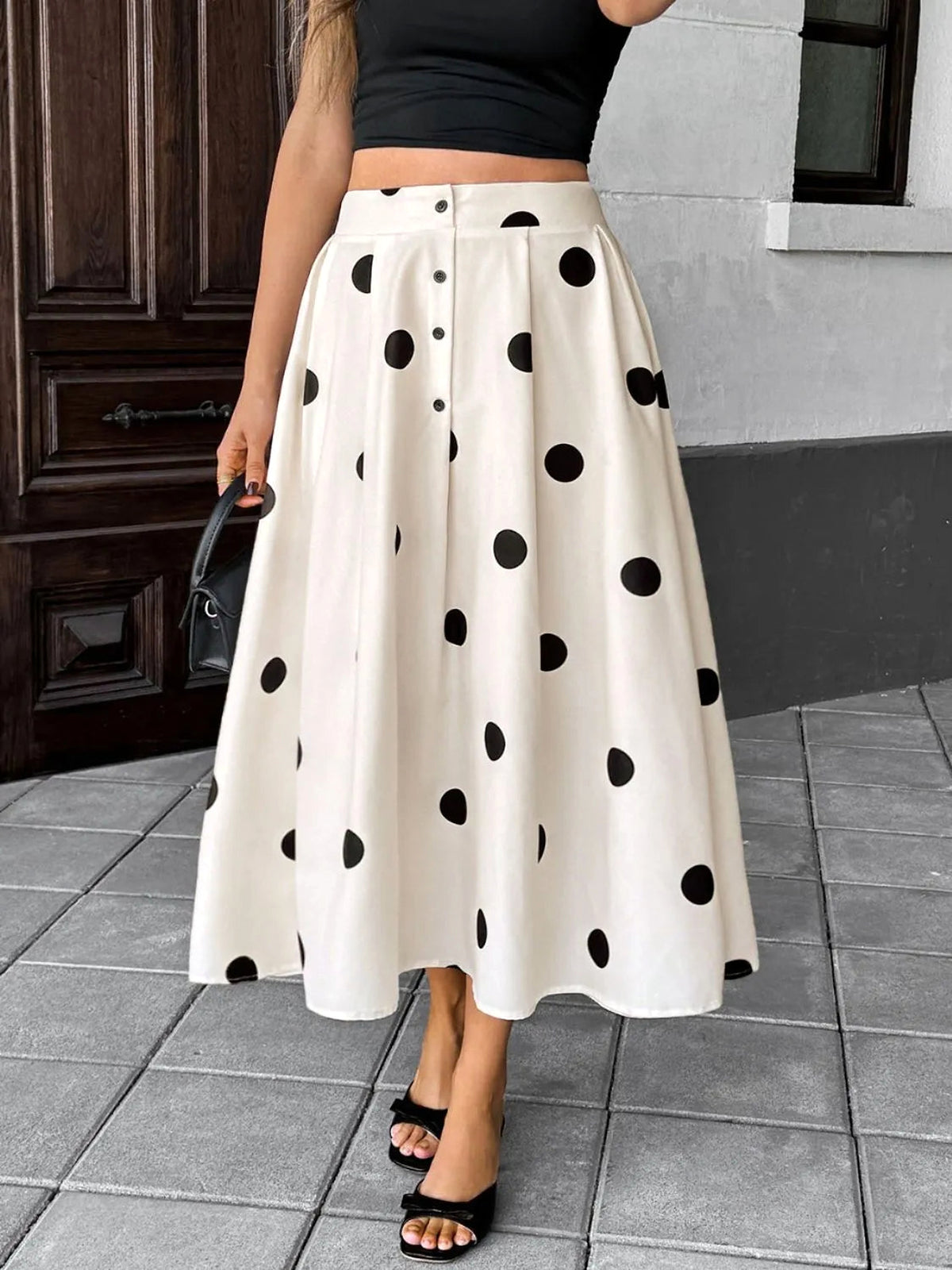 Polka Dot Skirt - enhanced image 1