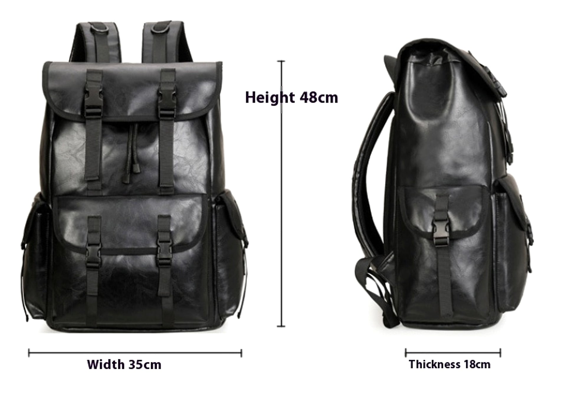 ALLFASHION™ – RollTop UrbanEdge Backpack (PU Leather) - enhanced image 1