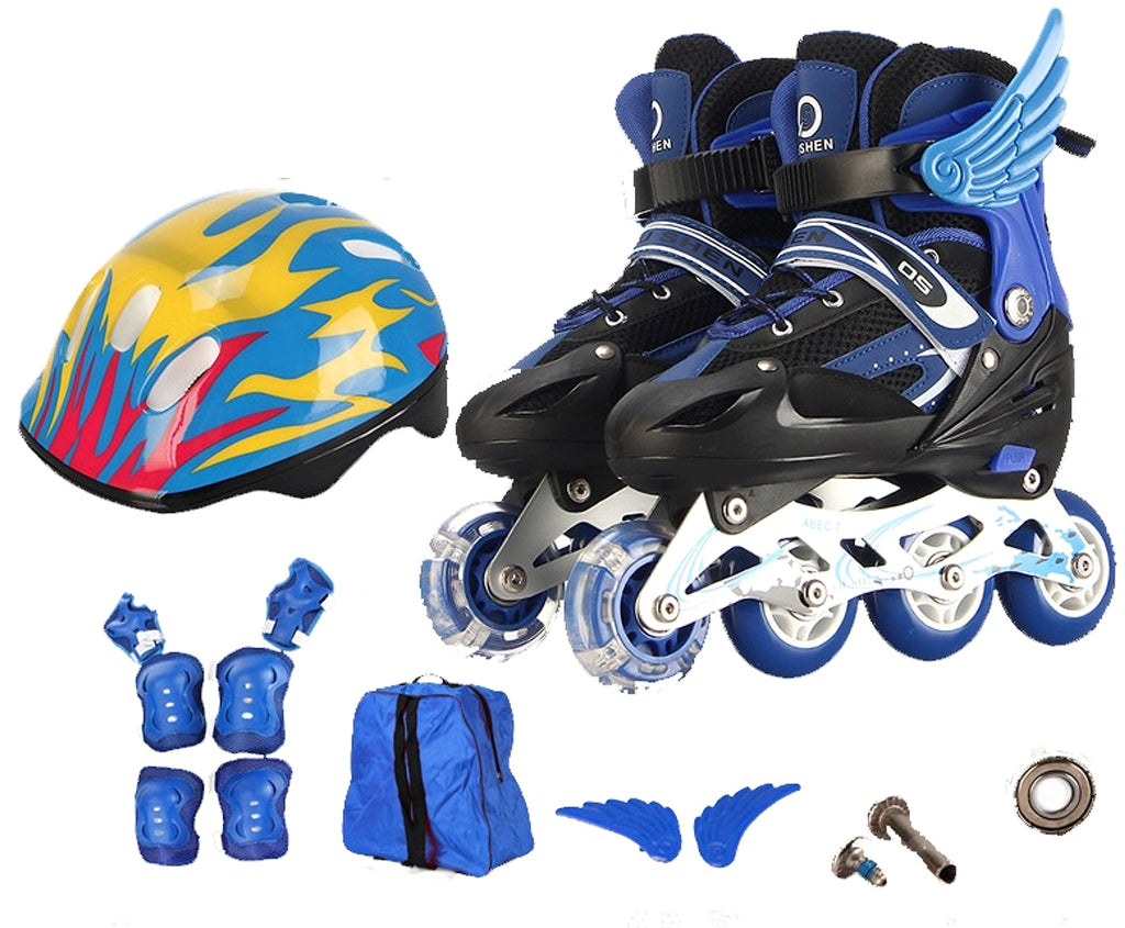 Pu Single Wheel Adjustable Children's Roller Skates - enhanced image 1