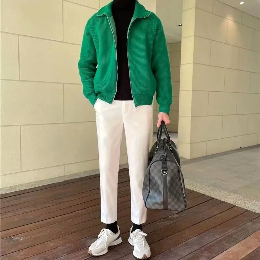 Rabbit Fur Modal Men's Cardigan - enhanced image 1