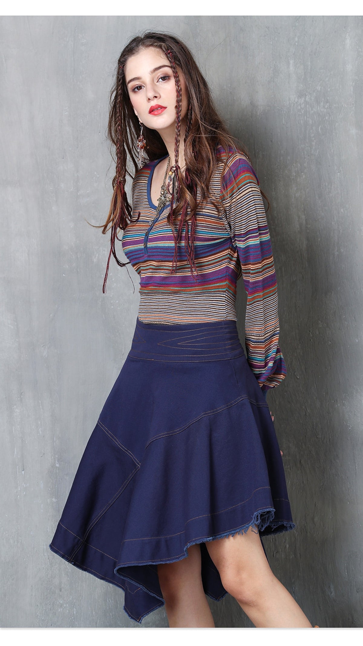 Retro Cotton and Linen Long-Sleeved Sweater Bottoming Shirt Women - enhanced image 1