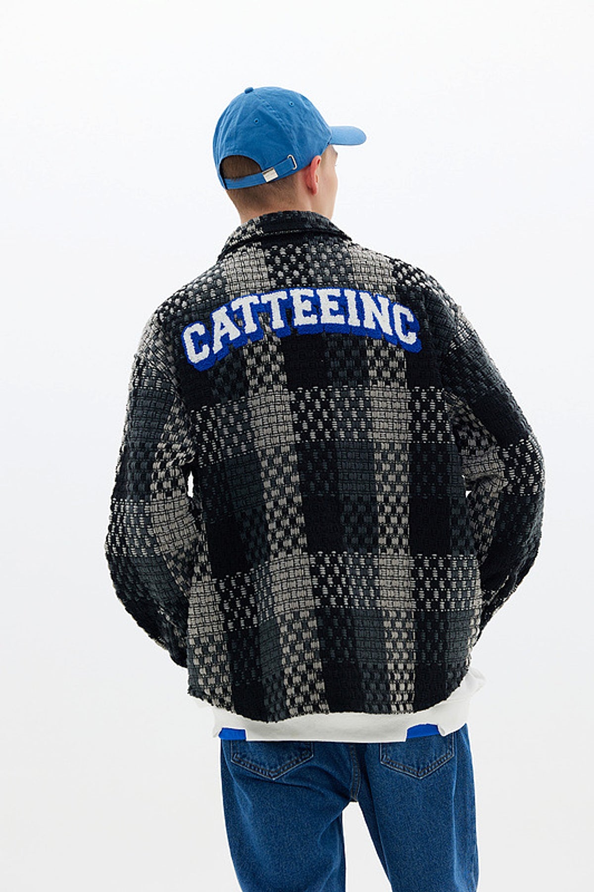 Retro Plaid Stitching Lapel Jacket For Men - enhanced image 1