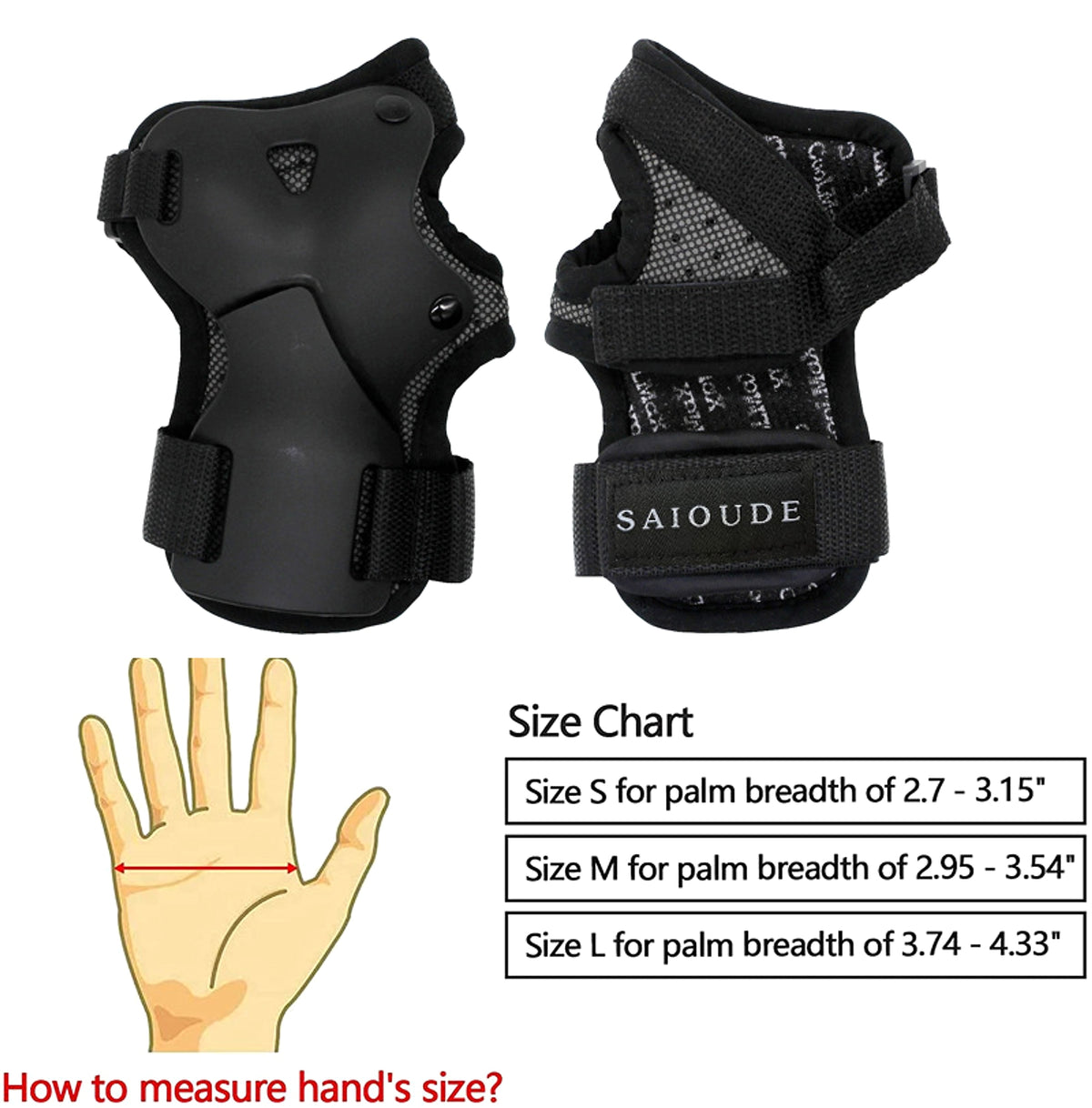 Roller Skating Rubber Wrist Guards Ski - enhanced image 1