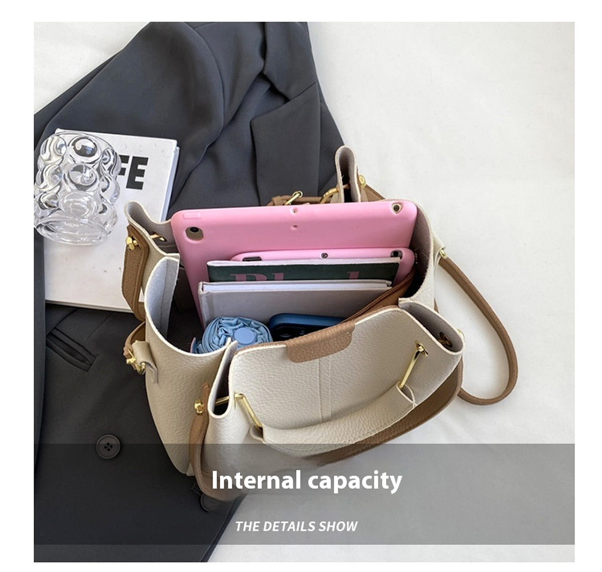 Roselle™ – Textured Mini Bucket Bag (Korean Style) - enhanced image 1